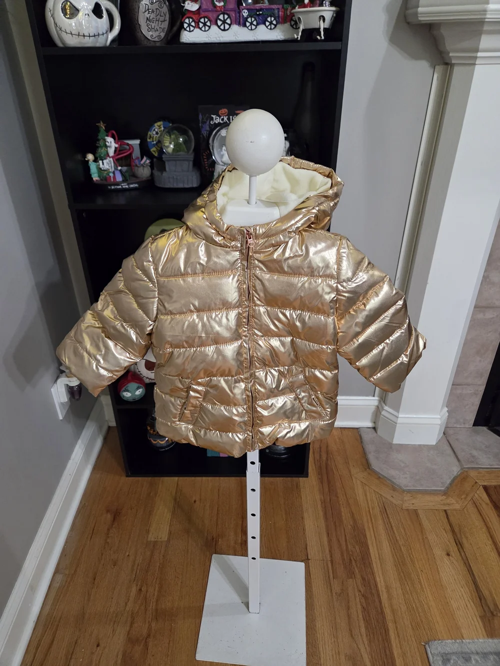 Gymboree Metallic Gold Puffer Jacket with Hood